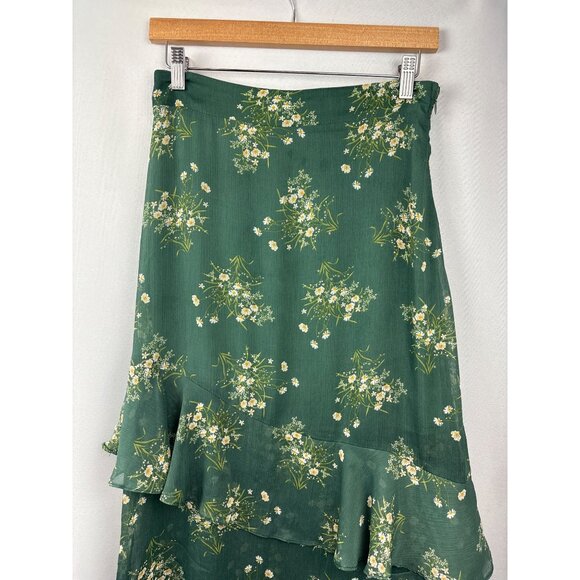 Women’s  Mi Ami Small Dark Green Maxi Skirt with Floral Design - Picture 2 of 7